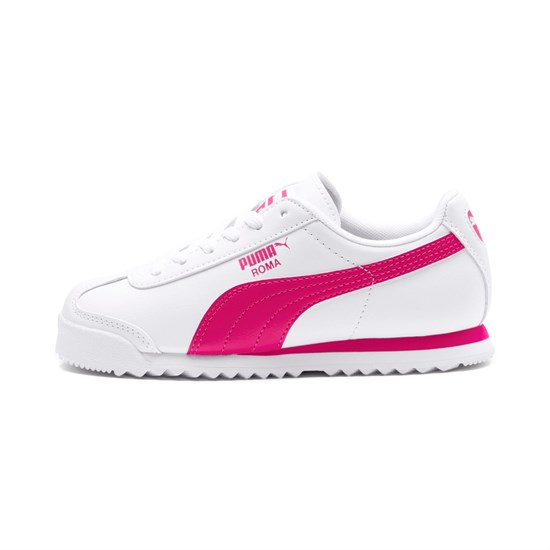 Puma Roma Basic JR Spor Ayakkabı Beyaz Küpe Çiçeği Mor | AF1294035