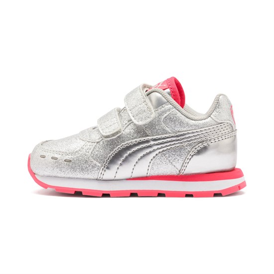 Puma Vista Glitz Toddler Spor Ayakkabı Gümüş Mercan Beyaz | RM9570824